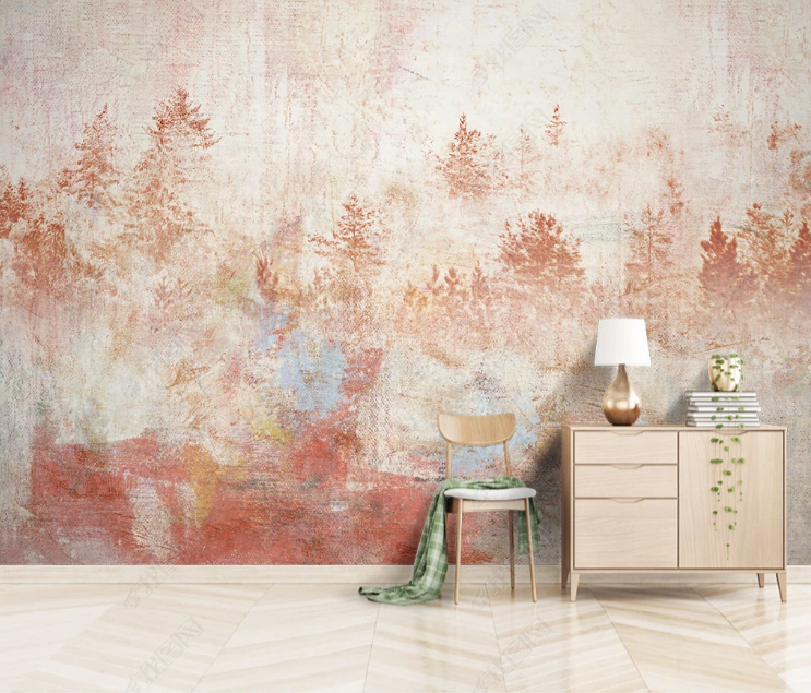 3D Abstract Forest Maple Leaf Wall Mural Wallpaper YXL 722- Jess Art Decoration