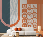 3D Geometric Line Ellipse Square Wall Mural Wallpaper YXL 734- Jess Art Decoration