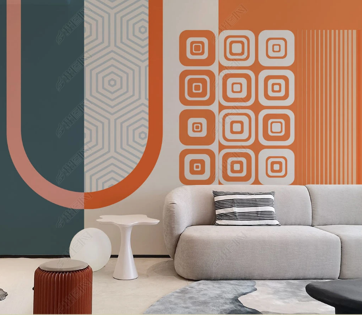 3D Geometric Line Ellipse Square Wall Mural Wallpaper YXL 734- Jess Art Decoration