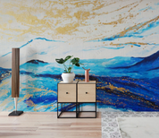 3D Abstract Mountain Blue Wave Wall Mural Wallpaper YXL 736- Jess Art Decoration