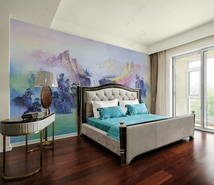 3D Oil painting Mountain Tree Floral River Wall Mural Wallpaper YXL 738- Jess Art Decoration
