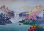 3D Oil painting Mountain Tree Floral River Wall Mural Wallpaper YXL 738- Jess Art Decoration