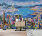 3D Scenic Area Architecture  Ocean Blue Wall Mural Wallpaper YXL 748- Jess Art Decoration
