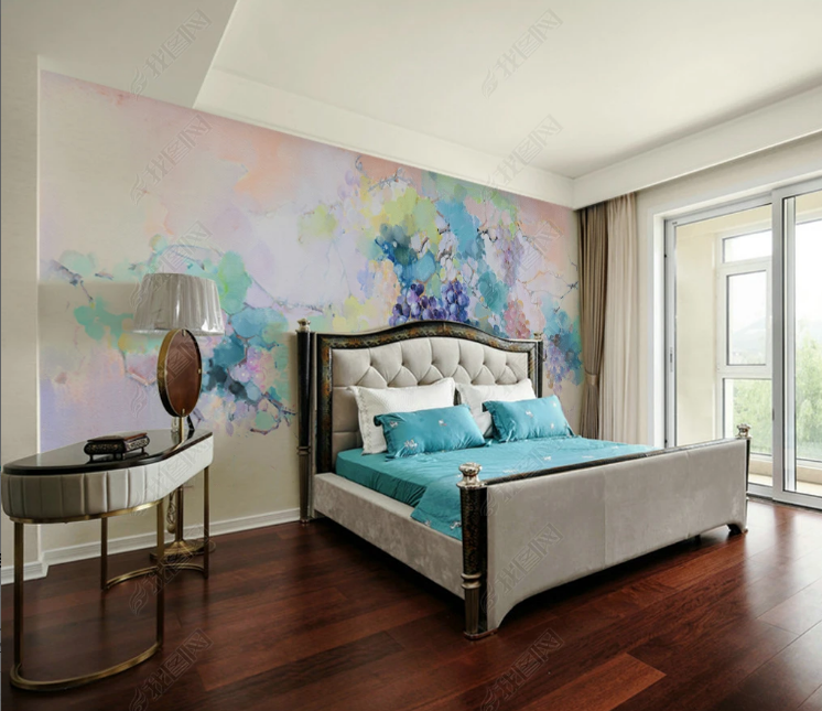 3D Oil painting Grape Leaf Violet Wall Mural Wallpaper YXL 751- Jess Art Decoration