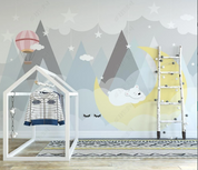 3D Cartoon Bear Mountain Cloud Star Wall Mural Wallpaper YXL 769- Jess Art Decoration