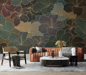 3D Floral Line Relief Wall Mural Wallpaper YXL 778- Jess Art Decoration