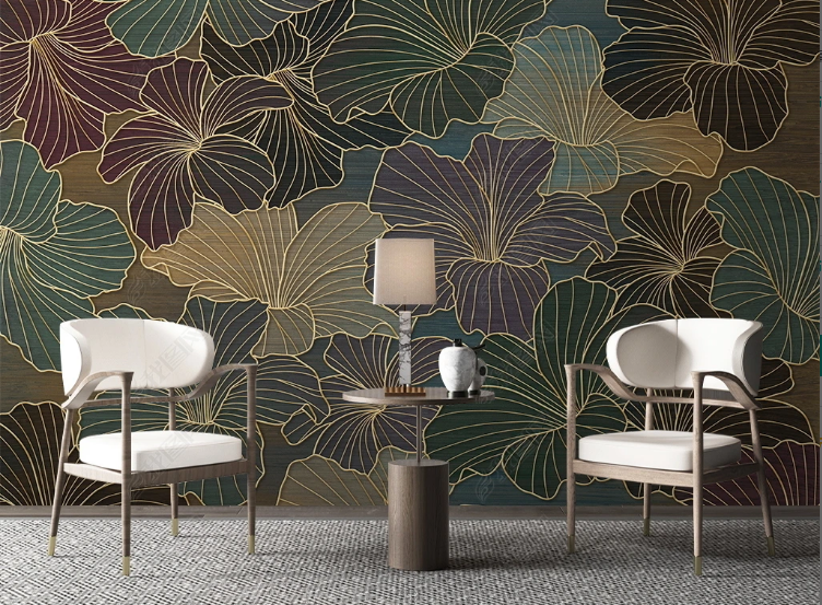 3D Floral Line Relief Wall Mural Wallpaper YXL 778- Jess Art Decoration