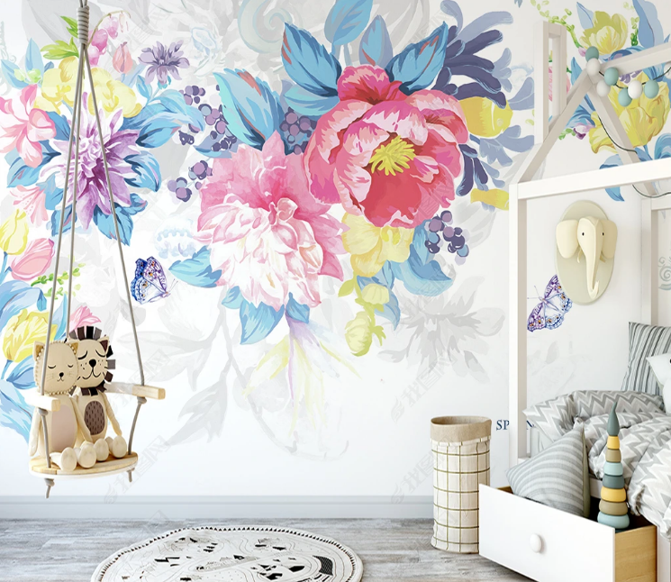 3D Flowers Peony Leaf Butterfly Wall Mural Wallpaper YXL 792- Jess Art Decoration