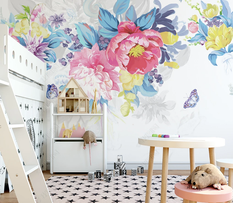 3D Flowers Peony Leaf Butterfly Wall Mural Wallpaper YXL 792- Jess Art Decoration