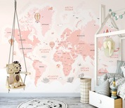 3D Nordic World Map Hydrogen Balloon Wall Mural Wallpaper YXL 801- Jess Art Decoration