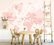 3D Nordic World Map Hydrogen Balloon Wall Mural Wallpaper YXL 801- Jess Art Decoration