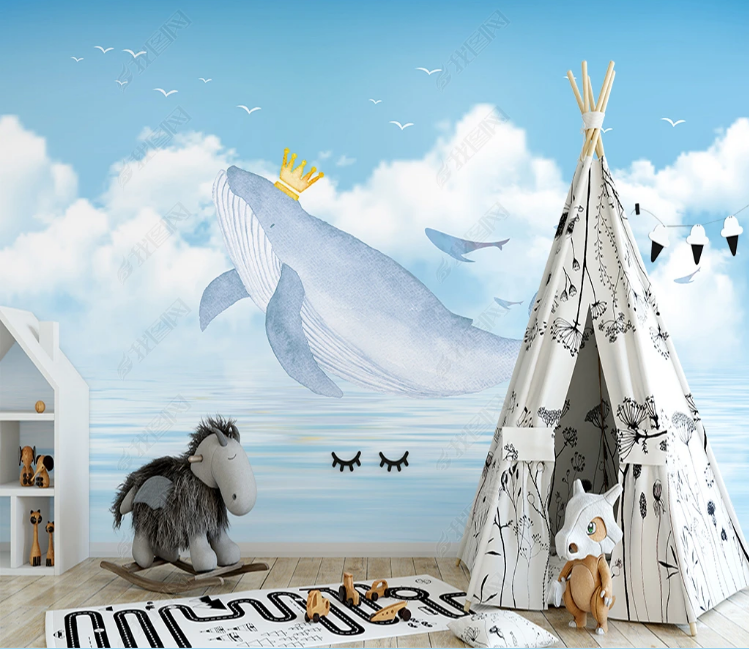 3D Animal Cloud  Sea Mew Ocean Wall Mural Wallpaper YXL 805- Jess Art Decoration
