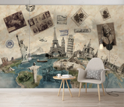 3D Marble Around The World Poster Classic Architecture Wall Mural Wallpaper YXL 846- Jess Art Decoration
