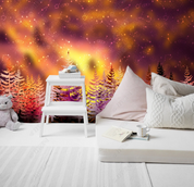 3D Starry Sky Forest Red Star Wall Mural Wallpaper YXL 859- Jess Art Decoration