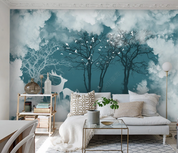 3D Scenery Elk Tree Bird Fog Wall Mural Wallpaper YXL 879- Jess Art Decoration