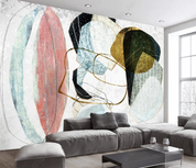 3D Geometric Line Ellipse Round Wall Mural Wallpaper YXL 888- Jess Art Decoration