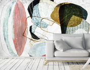 3D Geometric Line Ellipse Round Wall Mural Wallpaper YXL 888- Jess Art Decoration