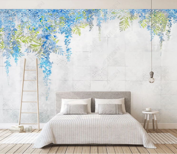 3D Freehand Sketching Flower Brick Wall Mural Wallpaper YXL 927- Jess Art Decoration