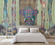 3D Freehand Sketching Elephant Flamingo Wall Mural Wallpaper YXL 928- Jess Art Decoration