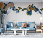 3D Ink And Wash Golden Fluid Wall Mural Wallpaper YXL 942- Jess Art Decoration