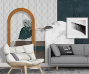 3D Marbling Rhombus Leaf Ellipse Wall Mural Wallpaper YXL 949- Jess Art Decoration