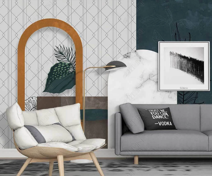 3D Marbling Rhombus Leaf Ellipse Wall Mural Wallpaper YXL 949- Jess Art Decoration