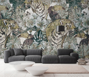 3D Animal Tiger Floral  Wall Mural Wallpaper YXL 976- Jess Art Decoration