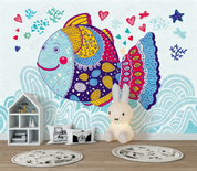 3D Animal Fish Star Love Ocean Wall Mural Wallpaper YXL 979- Jess Art Decoration