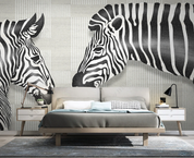 3D Animal Zebra Geometric Line Wall Mural Wallpaper YXL 1000- Jess Art Decoration