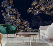 3D Floral Golden Relief Wall Mural Wallpaper YXL 1019- Jess Art Decoration
