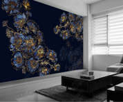 3D Floral Golden Relief Wall Mural Wallpaper YXL 1019- Jess Art Decoration