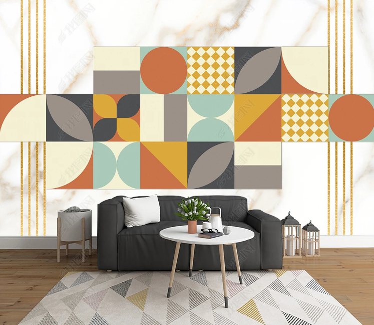 3D Geometric Round Square Ellipse Wall Mural Wallpaper YXL 1033- Jess Art Decoration