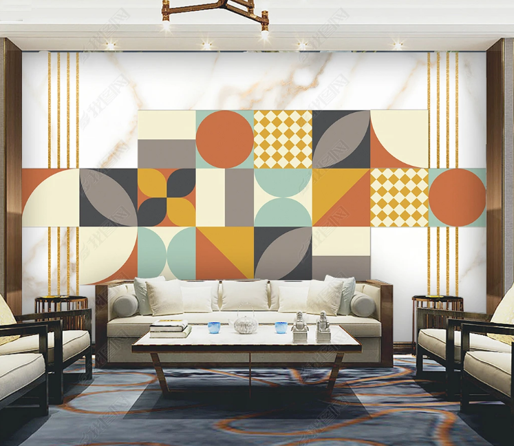 3D Geometric Round Square Ellipse Wall Mural Wallpaper YXL 1033- Jess Art Decoration