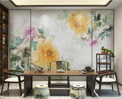 3D Oil painting Peony Greenery Wall Mural Wallpaper YXL 1042- Jess Art Decoration