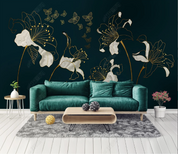 3D Floral Butterfly Relief Line Wall Mural Wallpaper YXL 1049- Jess Art Decoration