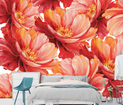 3D Watercolour Floral Red Wall Mural Wallpaper YXL 1050- Jess Art Decoration