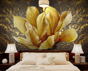 3D Oil painting Golden Relief Floral Wall Mural Wallpaper YXL 1070- Jess Art Decoration