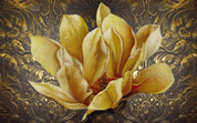 3D Oil painting Golden Relief Floral Wall Mural Wallpaper YXL 1070- Jess Art Decoration