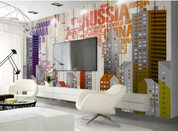 3D Urban Architecture Letter Plank Wall Mural Wallpaper YXL 1082- Jess Art Decoration