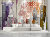 3D Urban Architecture Letter Plank Wall Mural Wallpaper YXL 1082- Jess Art Decoration