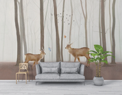 3D Animal Deer Trunk Butterfly Bird Wall Mural Wallpaper YXL 1101- Jess Art Decoration