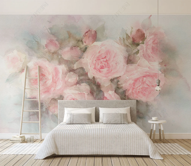 3D Flowers Rose Pink Wall Mural Wallpaper YXL 1113- Jess Art Decoration