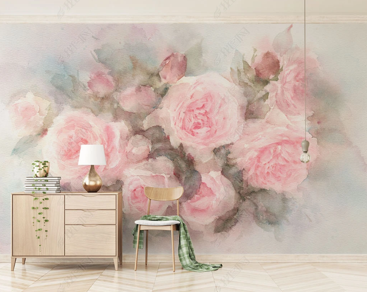 3D Flowers Rose Pink Wall Mural Wallpaper YXL 1113- Jess Art Decoration