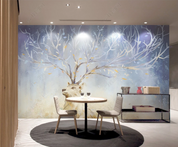 3D Animal Elk Tree Light Wall Mural Wallpaper YXL 1118- Jess Art Decoration