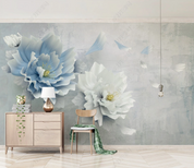 3D Floral Relief Stereoscopic Peony Wall Mural Wallpaper YXL 1121- Jess Art Decoration