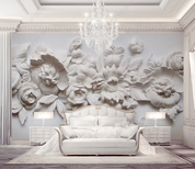 3D  Stereoscopic Relief Plaster Carving Floral Wall Mural Wallpaper YXL 1144- Jess Art Decoration