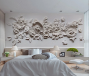 3D  Stereoscopic Relief Plaster Carving Floral Wall Mural Wallpaper YXL 1144- Jess Art Decoration