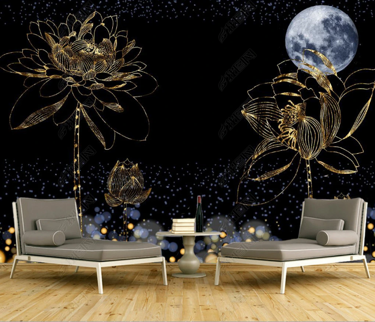 3D Floral Lotus The Earth Relief Wall Mural Wallpaper YXL 1160- Jess Art Decoration