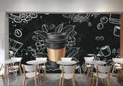 3D Freehand Sketching Coffee Leaf Blackboard Wall Mural Wallpaper YXL 1168- Jess Art Decoration