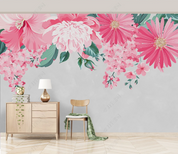 3D Floral Greenery Pink Wall Mural Wallpaper YXL 1185